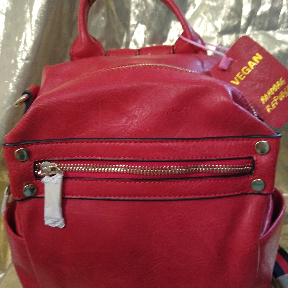 Vegan Leather Backpack and Wallet Combo